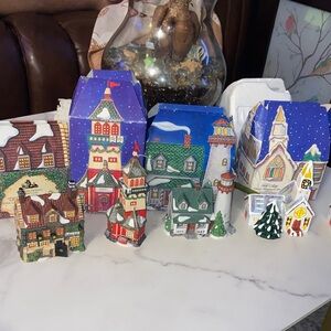 Department 56 Festive Village Ornaments Set of 5 1994 Ornaments